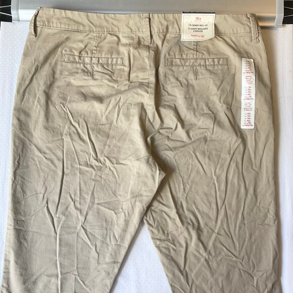 Gap Women Skinny Roll Up Pants size 10R Natural Tan Mid Rise Stretch - Picture 11 of 11